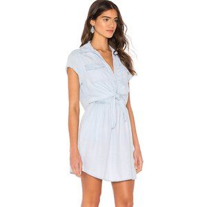 Chambray mini shirt dress